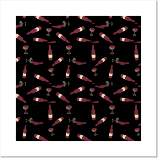 Red wine pattern Posters and Art